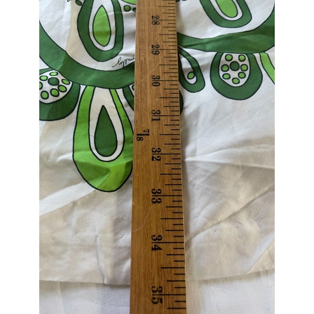 Vintage 90s MILLY Silk Dress Womens Size 6 Green White Mandala Graphic Lined Mod - Picture 8 of 8
